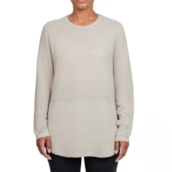 NWT Kersh Beige Long Sleeve Sweater Women's Small Knit Tunic Length - Picture 2 of 13